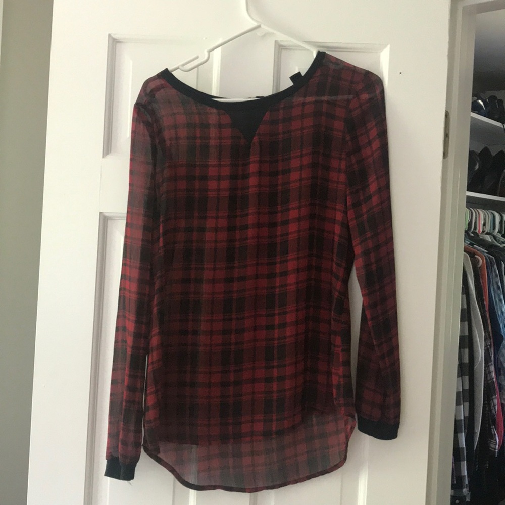 Sheer plaid top